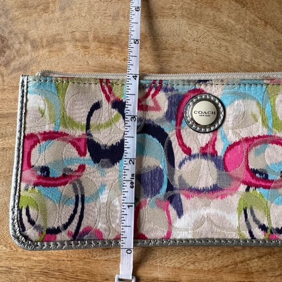 Coach Ultra Slim Pouch and Compact Mirror | Multi-Color and Orange | OS - Picture 6 of 7